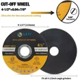 thumbnail image 4 of 10 Pack Metal & Stainless Steel Cut Off Wheels 4-1/2" Angle Grinder Cutting Disc, 4 of 5