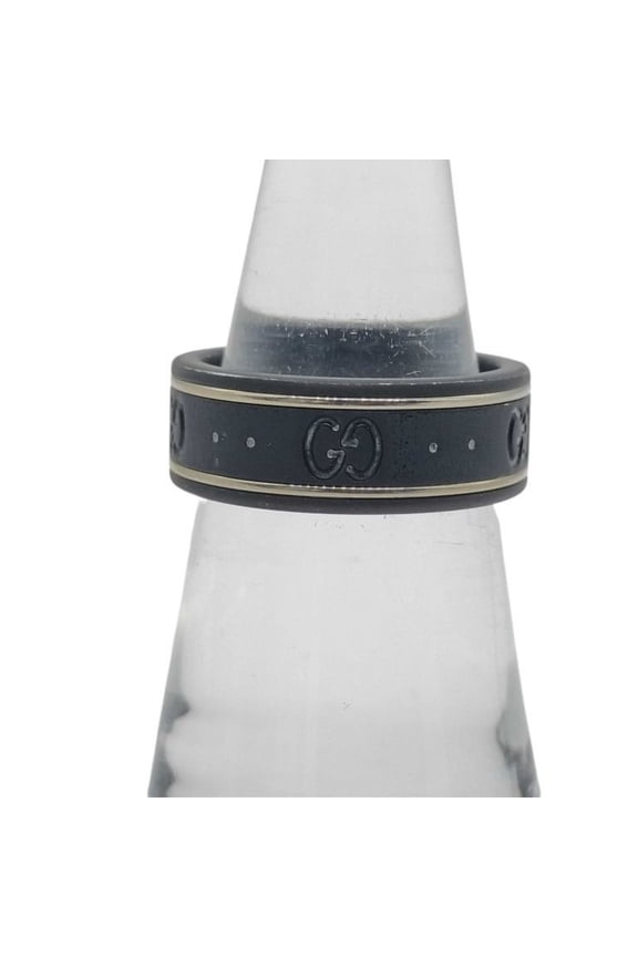 Pre-Owned GUCCI GG Icon Ring in Black and Gold with Ceramic for Women (Good)