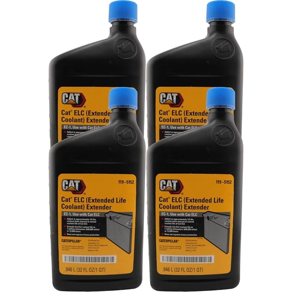 CAT 119-5152 (1195152) ELC Extended Life Coolant Extender – 32 fl oz Bottle – Ensures Performance to 12,000 Hours (Pack of 4) – Contains Bittering Agent