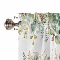 thumbnail image 5 of Christmas Kitchen Curtains and Valances Set, Winter Green Eucalyptus Leaves Red Flowers Pine Cone Rod Pocket Window Valance Window Curtain Panels for Living Room Bedroom Laundry, 27.5x24in, 3 Pieces, 5 of 7