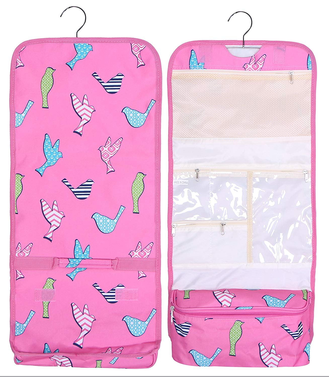 Hanging Toiletry Cosmetic Organizer Bag Roll up for Storage and