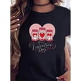 thumbnail image 1 of Valentine Day T-Shirt Print Round Neck Short Sleeve T-Shirt For Women Casual Summer Women Top Graphic Tees Women'S S Holiday Teediy Happy Pattern Unique Printing Sleeves Suitable Choice, 1 of 6