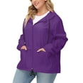 thumbnail image 7 of Avoogue Women Plus Size Waterproof Rain Jacket Raincoat Packable Outdoor Hooded Windbreaker, 7 of 7