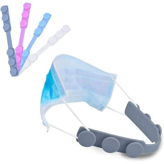 4Pcs Silicone Mask Extender, Ear Saver for Mask, 3-Level Adjustable Mask Strap Extension, Ear Protector for Kids Adults and Seniors