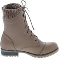 thumbnail image 6 of Refresh Womens Wynne-06 Combat Flat Style Lace Up Back Zipper Mid-Calf Bootie, 6 of 7