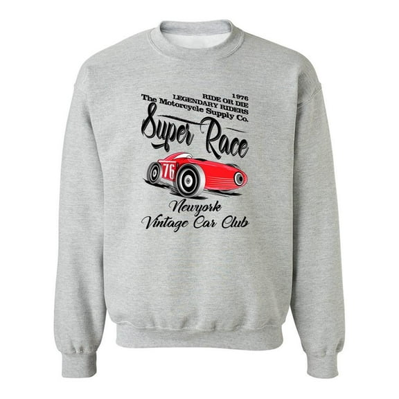 Super Race Vintage Car Club Sweatshirt Men -Image by Shutterstock, Male 3X-Large