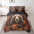 thumbnail image 2 of Feelyou 3D Brown Bear Bedding Comforter Set 7pcs, Autumn Leaves Queen Bedding Sets, 2 of 8