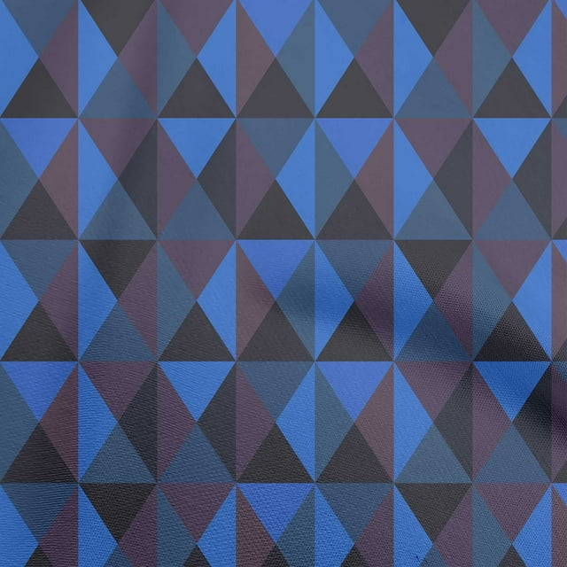 oneOone Rayon Medium Blue Fabric Geometric Craft Projects Decor Fabric Printed By The Yard 56 Inch Wide