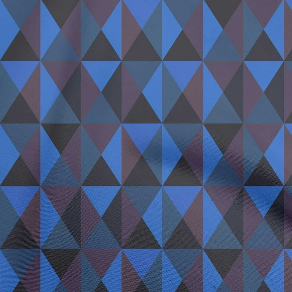 oneOone Velvet Medium Blue Fabric Geometric Dress Material Fabric Print Fabric By The Yard 58 Inch Wide