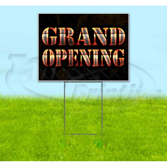 Grand Opening (18" x 24") Yard Sign, Includes Metal Step Stake