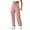 Pink, variant on Lenpel Cargo Pants for Women Loose Elastic High Waisted Drawstring Straight Leg Hiking Travel Pants Streetwear Casual Trousers(Purple,X-Large)