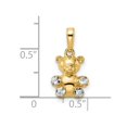 thumbnail image 2 of 14k and White Rhodium 3d Sparkle-Cut Teddy Bear Pendant Necklace 18.85x10.13mm Wide Pendant for Women, 2 of 2