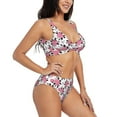thumbnail image 2 of Rocae Rose Flowers for Bikini Set for Women Two Piece Sexy High Swimsuits Split Crossover Bikini X-Large, 2 of 9