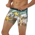 thumbnail image 3 of Picia Seashell On The Beach Pattern Men's Athletic Long Leg Briefs , Performance Stretch Underwear，Moisture-Wicking, 3 of 7