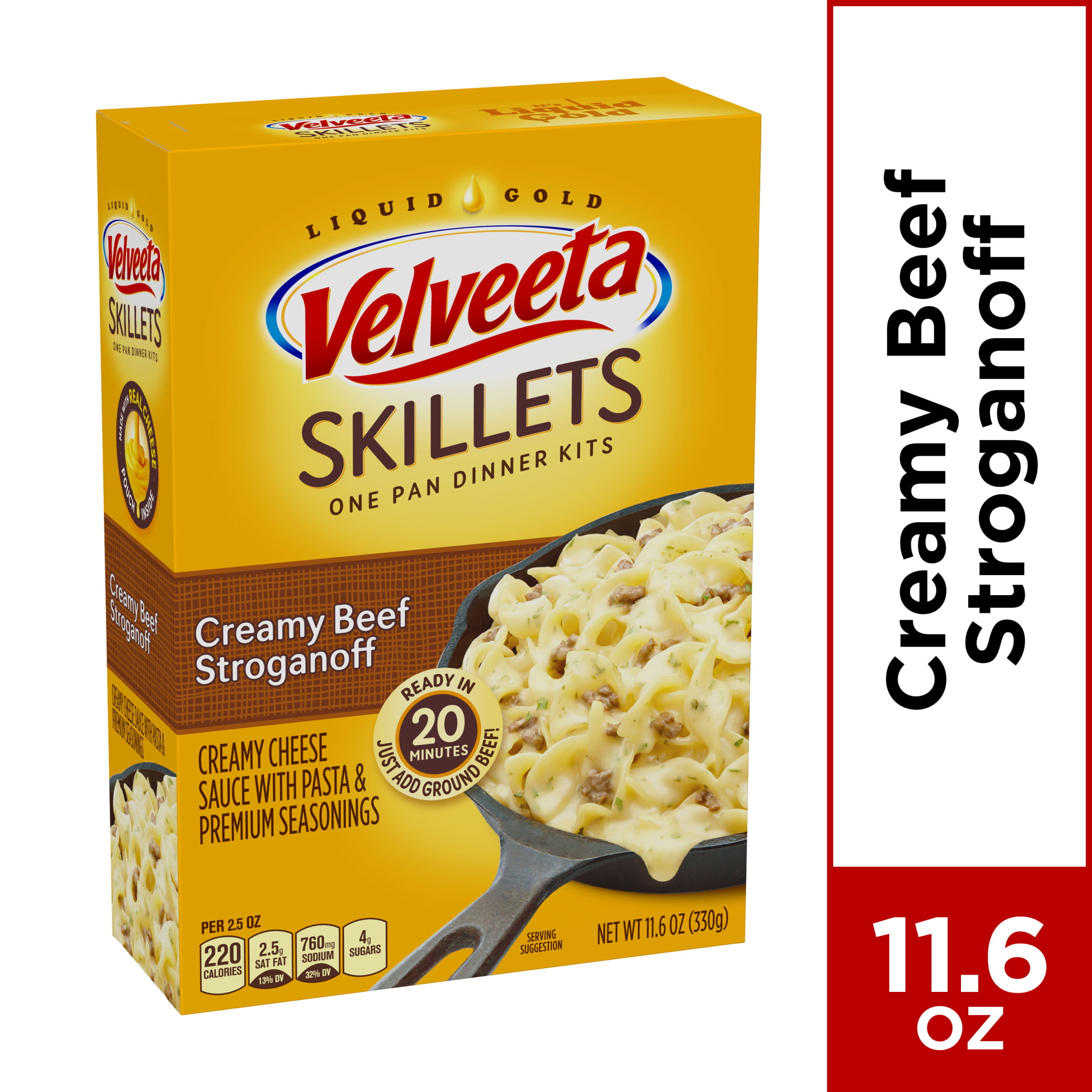 Velveeta Skillets Creamy Beef Stroganoff Dinner Kit 11 6 Oz Box Walmart Inv...