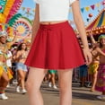thumbnail image 3 of HUANBAI Girls Casual Summer Skirt With Bow Solid Color Athletic Tennis Skirt For Tweens And Teens Comfortable Stretchy Waistband Playwear Girls Dress Sweet 11-12 Years, 3 of 5
