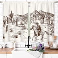 thumbnail image 2 of Western Cowboy Small Kitchen Curtains Farmhouse Country Window Treatment Desert Horse Cafe Short Window Curtains for Bathroom Dining Laundry Room Vintage Tier Treatment Drapes 27.5x39 inch, 2 of 6