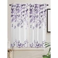 thumbnail image 5 of Purple Leaves Bathroom Window Curtain, Summer Botanical Light Filtering Coffee Kitchen Curtains, Bedroom Living Room Curtains 2 Panel 84"x63", 5 of 6