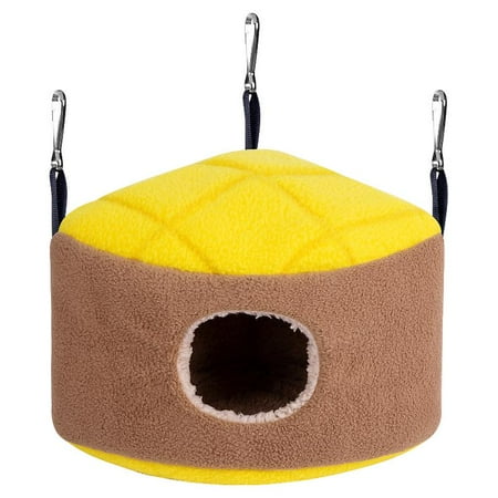 

Parrot Hanging Hammock Winter Warm Nest Plush Hideout Snuggle Hut to Sleep for Play Rest for Parakeet Sugar Glider Rat M