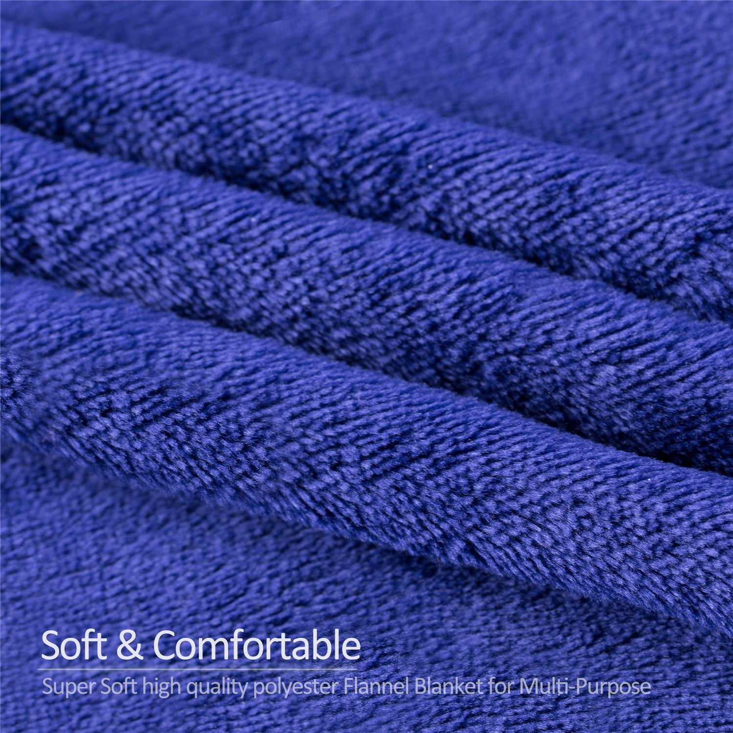 Throw Blanket 50"x60" Soft Flannel Fleece Lap Throw Blanket for Sofa Couch Travel (2 Pack)