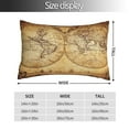 thumbnail image 4 of Disketp Pillow Covers Vintage Map Of The World Pattern Throw Pillow Case Cushion Covers,Cushion For Bedroom,Couch,Home (Pillow core not included)-16"X24", 4 of 9