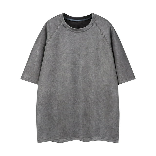 Jgppe Men's Unisex Washed Tees Short Sleeve Loose Casual Basic Tee Tops Round Neck Plus Size Shirts