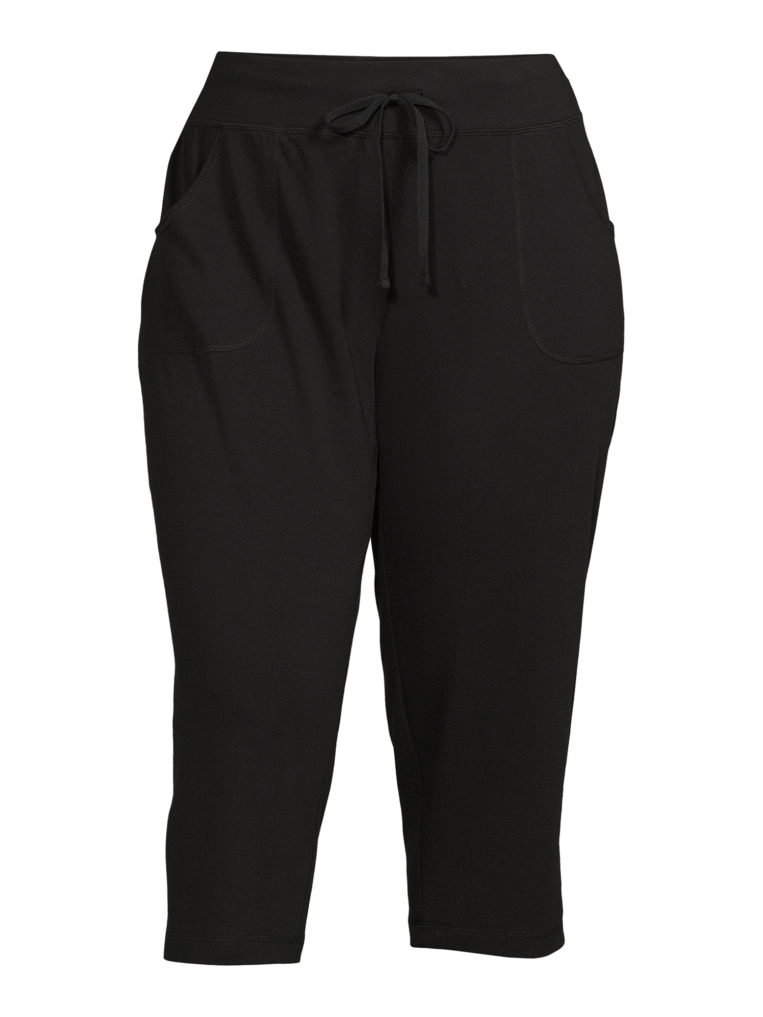 Athletic Works Women's Plus Size Pull-On Knit Mid Rise Capri Pants