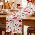 thumbnail image 5 of Valentines Table Runner 72 Inches, Pink Red Love Heart Green Botanical Spring Bed Runner Dresser Scarves Tabletop for Indoor Outdoor Parties/Ceremony/Banquet, 13" x 72", 5 of 8
