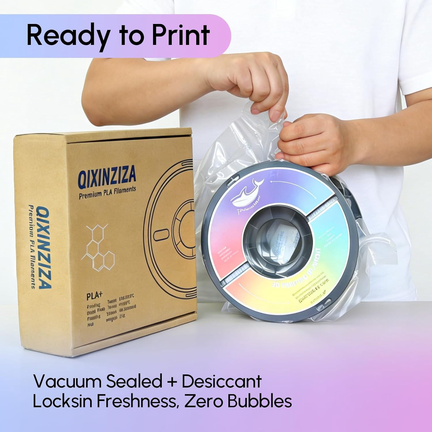 Glow in the Dark Glitter PLA Filament, Sparkling Glow, Needs Charging Under UV/Sunlight for Glow with Shimmer Effect, 1kg Spool (2.2lbs) Fits Most FDM 3D Printers (Glow Blue Glitter)