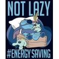 thumbnail image 2 of Men's Lilo & Stitch Not Lazy, Saving Energy  Graphic Tee Navy Blue Large, 2 of 5