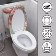 thumbnail image 3 of HELLHERO Hummingbird and Cherry Blossom Fits All Toilet Shapes Soft Toilet Seat Cover, Polyester Fabric, Stretchy Fabric Toilet Covers Set, Stretch, Stays in Place, 3 of 7