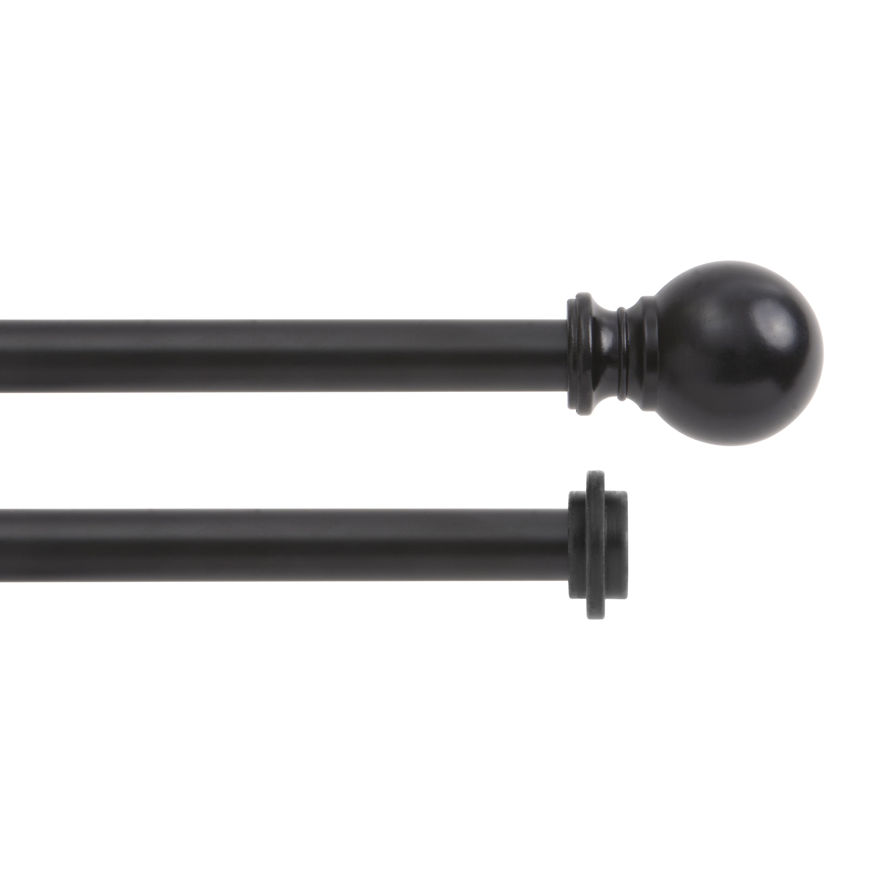 Ycolnaefllr 1 Inch Diameter Double Curtain Rod Set Heavy Duty for Windows Decorative Drapery Rods Adjustable Length from 48 to 84 Inch Resin Finials with Curtain Holdbacks Oil Rubbed Bronze