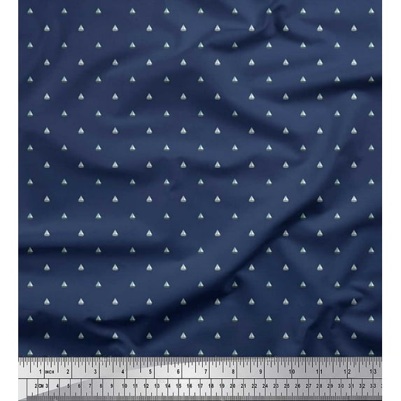 Soimoi Cotton Cambric Fabric Sailboat Shirting Printed Craft Fabric by The Yard 42 Inch Wide