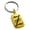 Gold, variant on Stainless Steel Letter Z Initial Old English Monogram Engraved Small Rectangle Dog Tag Charm Keychain Keyring