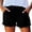 v#51Black25, variant on Rggeeun Womens Shorts Solid Color Elastic High Waist Denim Side Pockets & Bottom Tassel Trim Soft Lightweight Slim Fit For Summer Office Adorable Bottoms,Black,L