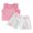 Pink, variant on Toddler Baby Girl Summer Outfits 6 9 12 18 24 Months 2T 3T Sleeveless Ruffle Tank Tops Crochet Flower Shorts Set Clothes