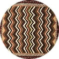 thumbnail image 1 of Ahgly Company Indoor Round Abstract Brown Modern Area Rugs, 5' Round, 1 of 4