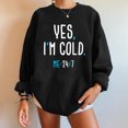 thumbnail image 4 of Nouveau Womens Tops 2023 Print Ample Col Rond Manches Longues Molleton Décontracté Coupe Oversize Pull-Over for Women, 4 of 8