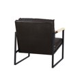 thumbnail image 3 of Highsound Leather Accent Chair, Metal Frame Armchair, Upholstered Single Sofa for Living room, Bed Room, Black, 3 of 6