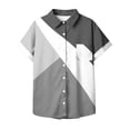 thumbnail image 2 of WREESH Women's Summer 2025 Button Down Shirts Regular Casual Short Sleeve Graphic Printed Blouses for a Stylish Wardrobe Gray, 2 of 5