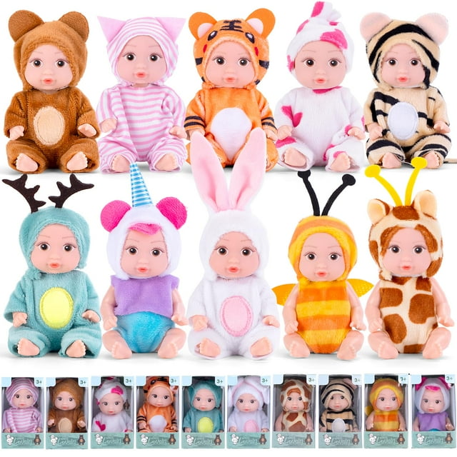 Juego de muñecas Reborn Vueos, 10 unidades, 10 cm, con 10 atuendos, juguete para niños