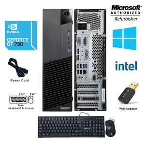 Lenovo ThinkCentre M93 SFF Ordinateur de bureau NVIDIA GT730 4GB Carte vidéo Intel Core i5 4th Gen 3,2 GHz 8GB DDR3 RAM 512GB SSD Windows 10 Sommaire USB Clavier et souris WiFi HDMI Rénover(2015 Modèle)