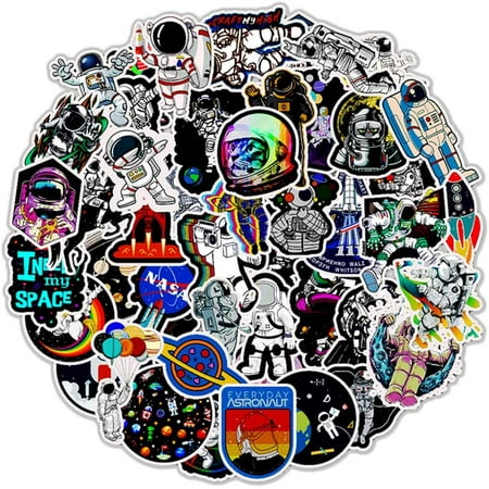 NASA Sticker for Water Bottle, 50pcs Cute Space Explorer Astronaut ...