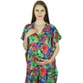 thumbnail image 4 of Bimba Maternity Kaftan With Belt Rayon Nursing Night Gown, Front & Back Buttons, 4 of 6