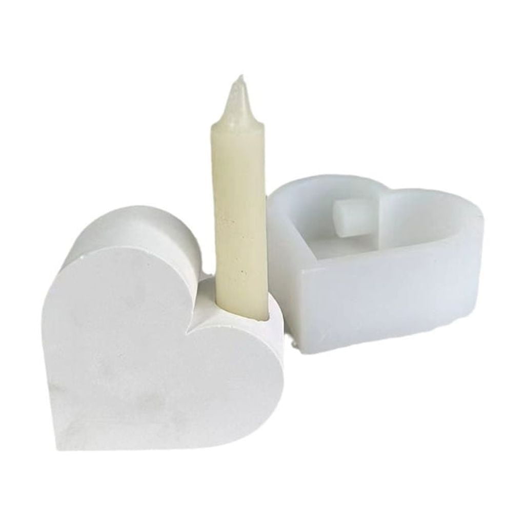 Oasiva Heart Candle Holder Mold for Making Candle Holder Ornament, Epoxy Resin Casting