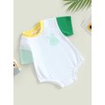 thumbnail image 3 of Faithtur Bébé Garçons Filles Été Romper, Drôle Geste Imprimé Manches Courtes Contraste Couleur Body, 3 of 8
