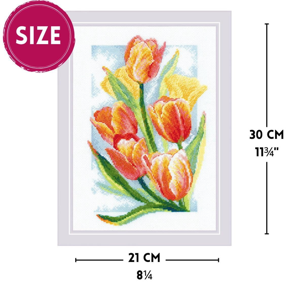 RIOLIS® Spring Glow: Tulips Counted Cross-Stitch Kit