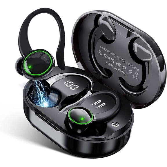 for Nothing Phone (2) Wireless Earbuds Bluetooth 5.3 Headphones ENC Noise Cancelling Mic, Bass Stereo Over Ear buds with Earhooks, 48H Playback IP7 Waterproof Earphones
