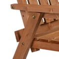 thumbnail image 5 of Patio Bench, Garden Bench with Middle Table and Umbrella Hole, Wooden Outdoor Bench for Patio, Porch, Poolside, Balcony, Orange, 5 of 9