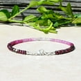 thumbnail image 3 of Ombre Ruby 3mm Rondelle Shape Faceted Cut Beads 7 inch Adjustable Silver Plated Clasp Bracelet for men, women, unisex. Link Chain Stacking Bracelet.|LINK_05203, 3 of 4
